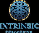 Intrinsic Collective logo featuring a geometric mandala-style pattern in blue and gold