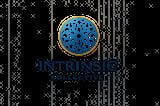 Intrinsic Records logo featuring a blue mandala design in a gold circle on a black digital background